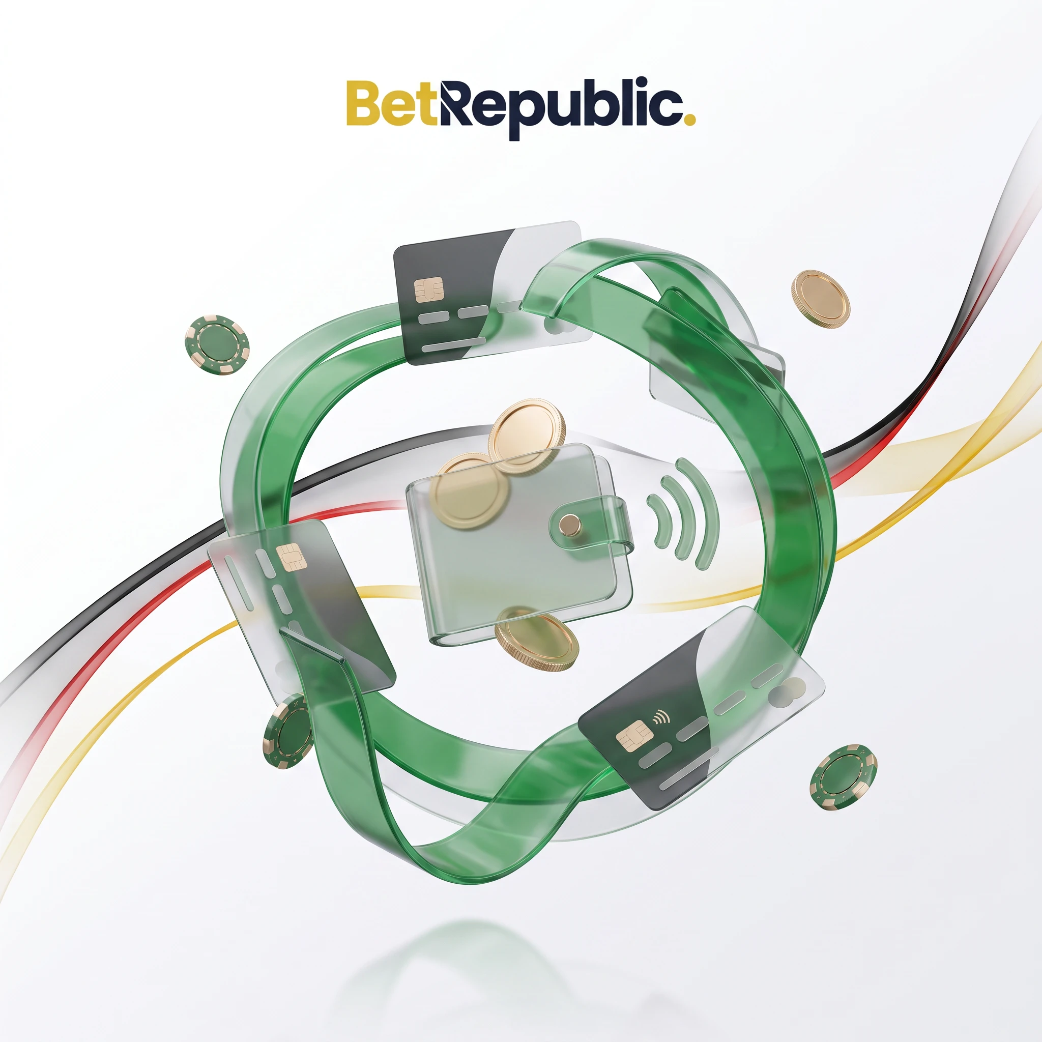 BetRepublic Zahlungsorbit mit Karten, Wallet und Spielchips
